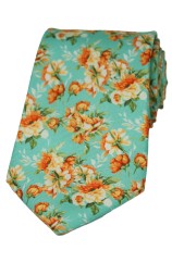 Posh And Dandy Duck Egg Blue Floral Tie